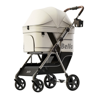 bello D2宠物推车狗狗猫咪轻便可折叠一体宠物外出推车溜猫遛狗