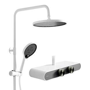 安华卫浴白色恒温花洒家用淋浴套装黑银色卫生间浴室沐浴淋浴组合