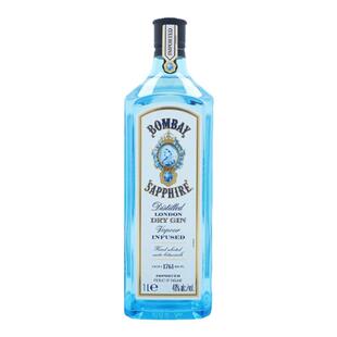 欧洲直邮Bombay Sapphire孟买蓝宝石金酒40度1000ml英国原装进口