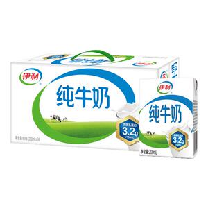 7月新货丨伊利纯牛奶200ml*24盒整箱学生牛奶全脂牛奶早餐纯奶