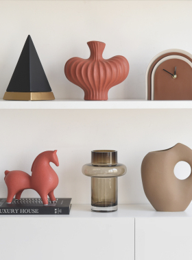 侘寂风轻法式中古高级感花器装饰工艺品艺术摆件样板间客厅摆设