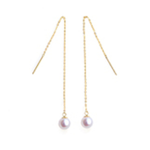 迷你版小颗天然珍珠耳线18k金正圆无暇耳坠耳环mini通勤精致百搭