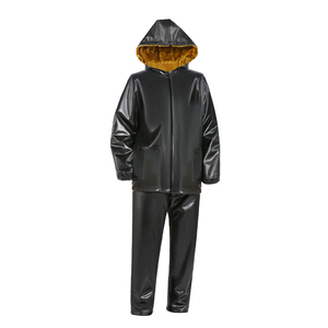 加绒皮夹克男款2024新款加厚秋冬男式外套男士皮衣皮裤套装工作服