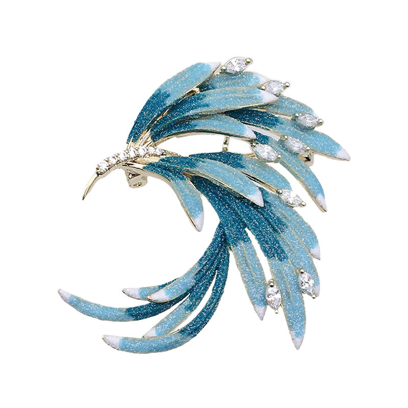 D.M.D/迪曼达渐变羽毛胸针高档女胸花小别针高级感小鸟配饰复古