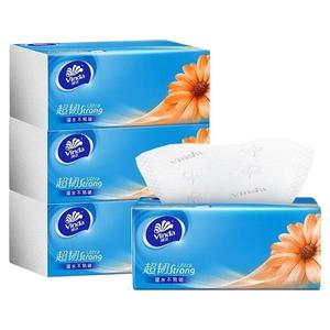 心相印抽纸130抽大包装纸巾加厚家用餐巾纸面巾纸卫生纸擦手纸抽