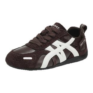 星期六真皮厚底红色德训鞋女内增高2025秋冬新款厚底小白鞋板鞋子