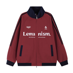lemanism三条杠撞色运动夹克男2025春季情侣款潮牌开衫上衣外套女