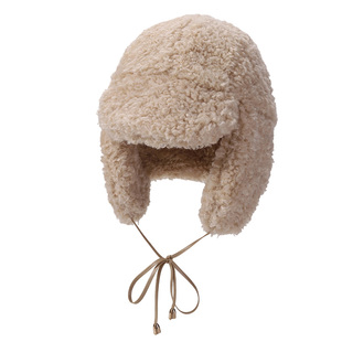 芝士商店~韩国羊羔毛保暖雷锋帽女冬防寒飞行帽子东北雪地护耳帽
