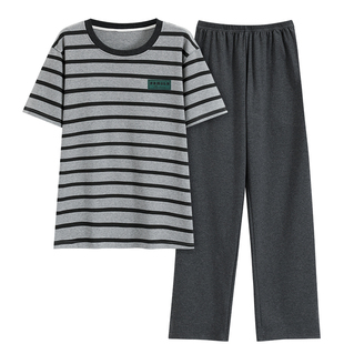 睡衣男款夏季纯棉薄款短袖长裤家居服男士2026新款青少年夏款套装