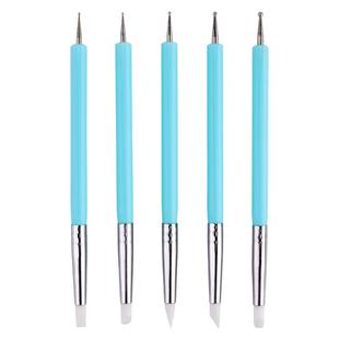 石塑粘土软陶抹痕硅胶双头压痕笔橡胶笔超轻黏土手办油泥雕塑工具