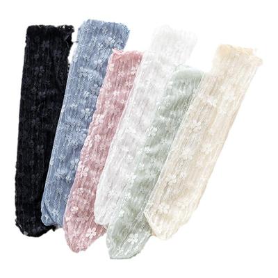 堆堆袜女蕾丝中筒袜春夏镂空公主风超薄ins潮网纱花边蕾丝袜子