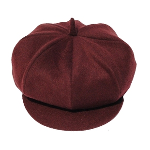 中老年人老人羊毛呢春秋冬季冬天呢子画家八角贝雷鸭舌帽男女帽子