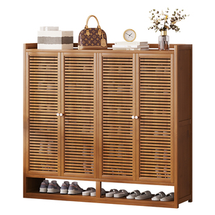 鞋柜家用门口楠竹玄关鞋架子入户多层新款2025爆款楼道室内外走廊