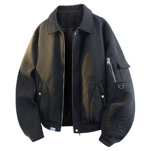 it FIVE CM高级感男士外套2025新款秋装重磅翻领工装休闲厚款夹克