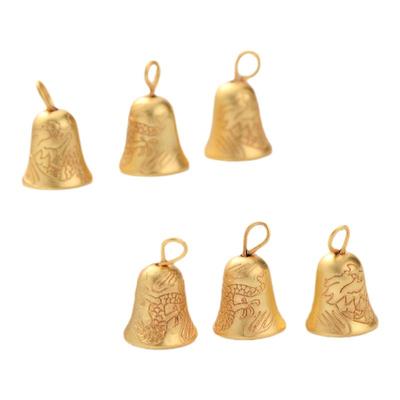 18K哑金保色会响铃铛吊坠