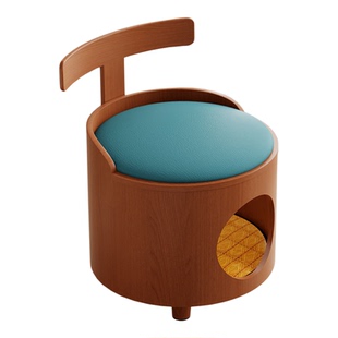 猫窝床头柜四季通用树洞猫窝客厅茶几 人宠共用板凳实木猫窝家具