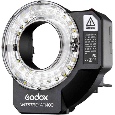 Godox神牛AR400微距环形闪光灯400W锂电外拍灯高速外拍闪光灯LED常亮补光灯昆虫人像静物适用佳能尼康索尼