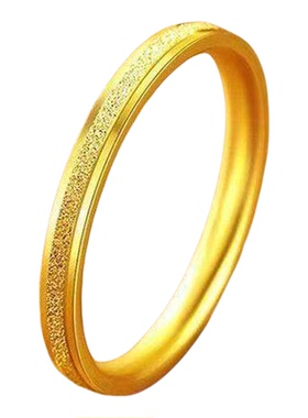 三生三世黄金包银戒指素圈送女友