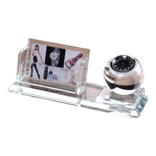 创意水晶笔筒时尚可爱多功能高档名片收纳盒定制公司活动礼品纪念品个性简约刻字办公室前台书房桌面笔筒摆件