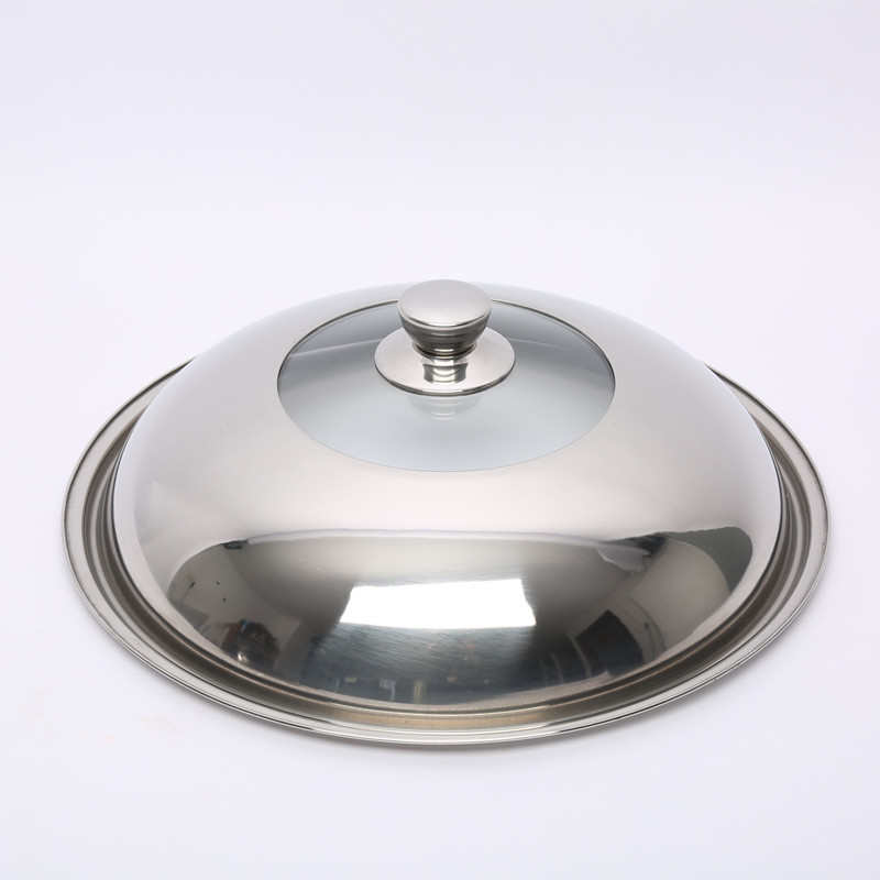 不锈钢炒锅盖子家用通用炒菜锅平底锅盖厚高拱加高30寸32cm34厘米