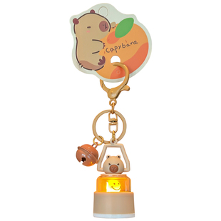 2026年新款卡皮巴拉小夜灯汽车钥匙扣男书包挂件水豚君创意钥匙链