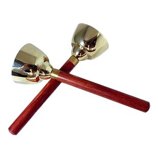 响铜碰铃乐器大号碰钟音乐教具专业打击乐器纯铜带实木手柄撞钟铃