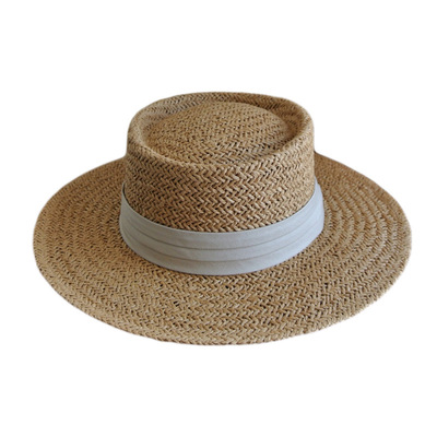 欧美复古新款手工编织平顶女礼帽