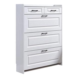 三梦实木鞋柜带抽屉家用门口新款超薄翻斗鞋柜收纳柜一体极窄入户