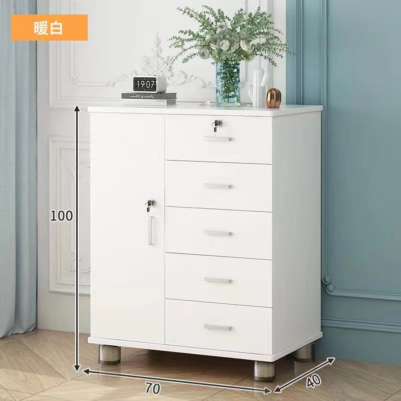 床头柜卧室家用简约收纳简易现代带锁储物柜床边落地柜带抽屉单门