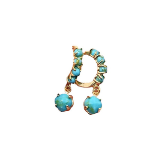 【小圆点】新款S925银绿松石耳环女士个性时尚精美百搭耳饰