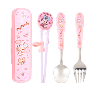 爱沙艾莎公主学习训练筷3岁6岁宝宝专用勺子套装餐具儿童练习筷子