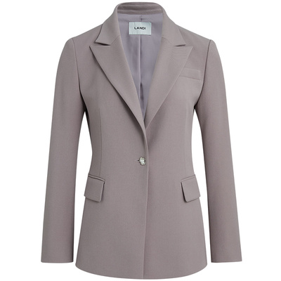 LANDI灰雾粉黛一粒扣西服上衣