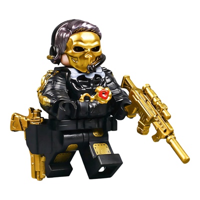 军事三角洲行动威龙蚀金玫瑰红狼积木人仔男孩玩具模型兼容乐高