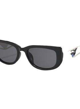 白色墨镜女赵露思猫眼时尚复古风显瘦潮牌防晒高级感韩版太阳镜男