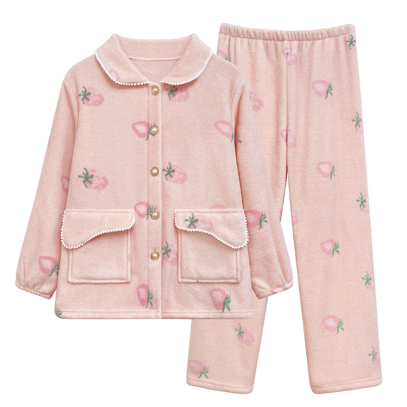 珊瑚绒可外穿家居服套装仅54.9元