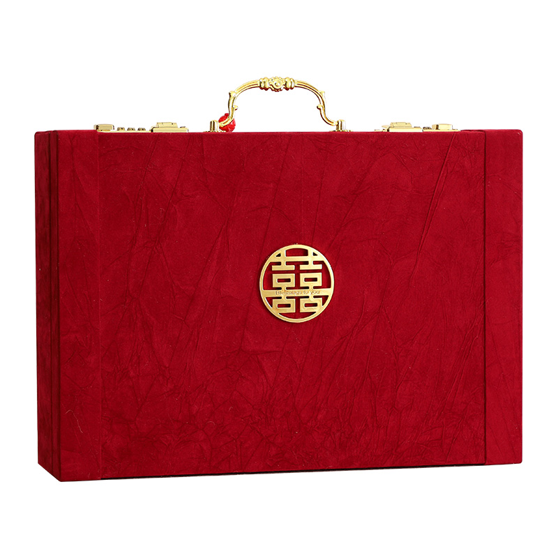 订婚彩礼钱盒子现金礼盒高档带锁礼金盒礼金箱结婚聘礼盒10万20万