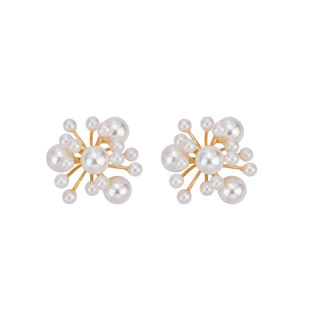 奥米迪奥夸张个性珍珠烟花耳钉女耳环气质韩国耳坠网红淑女百搭