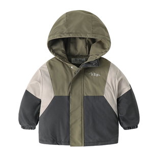 右欧女童加绒外套户外男童保暖连帽棉服保暖秋冬新款儿童防风上衣