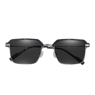 痞帅半框眼镜框男款自动感光变色防蓝光辐射可配带度数超轻眼睛架