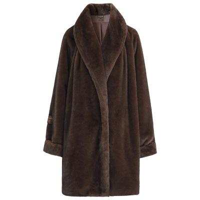 COCOBELLA青果领环保皮草大衣