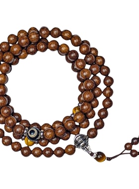 九华山好运念珠108颗念珠手串佛珠108颗珠子手串绿檀金丝檀木正品