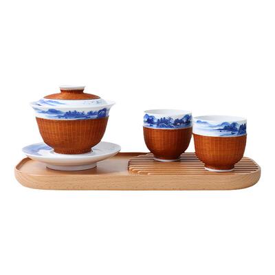 poa手工新品青花竹丝扣瓷新品