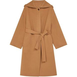 BLUE ERDOS 冬季美拉德斗篷外套浴袍式毛呢直筒中长款大衣