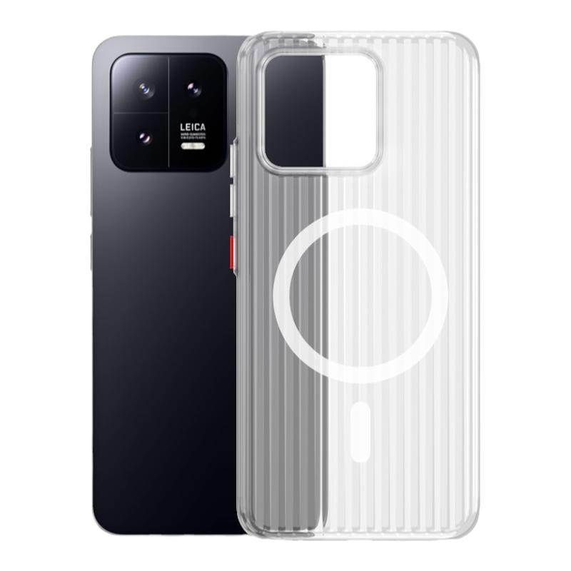 适用小米15磨砂个性pro手机壳半透明磁吸光栅瓦楞magsafe简约保护套xiaomi13ultra全包防摔不发黄pc行