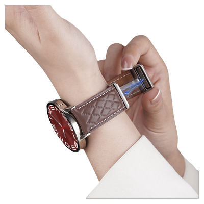 适用三星Galaxy watch6手表磁吸扣真皮表带watch5 pro/4智能Active2/1菱形GearS3/S4男女款腕带配件20