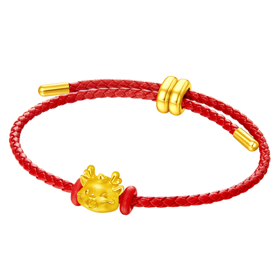 周大福SOINLOVE黄金龙转运珠手链