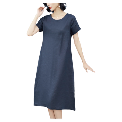 珂佐芙夏季新款女士a字棉麻亚麻