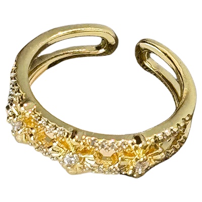 金色滴釉十字架戒指女叠戴食指戒