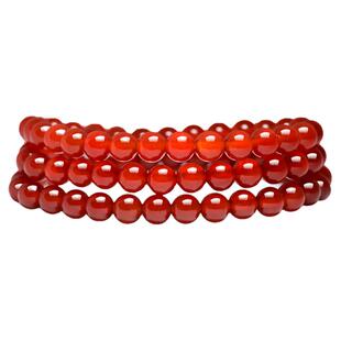 红黑黄绿色天然玛瑙多三圈手链女散佛珠串男情侣本命马年饰品礼物