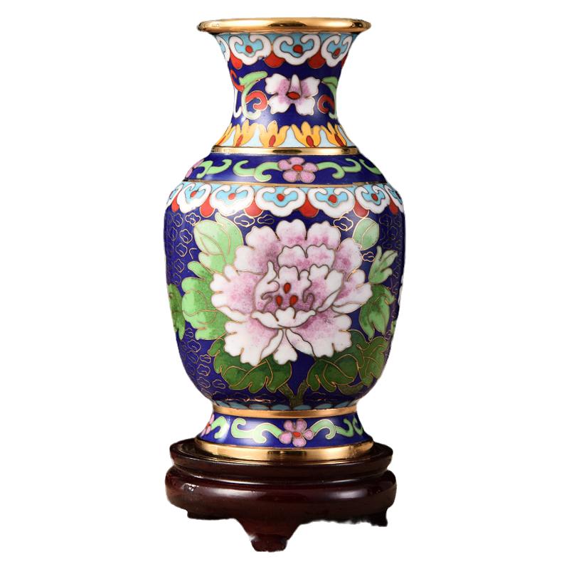 程老师老北京景泰蓝牡丹金龙花瓶